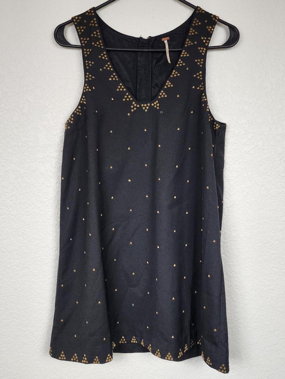 Free People Gold Studded Mini Black Size 4 Dress